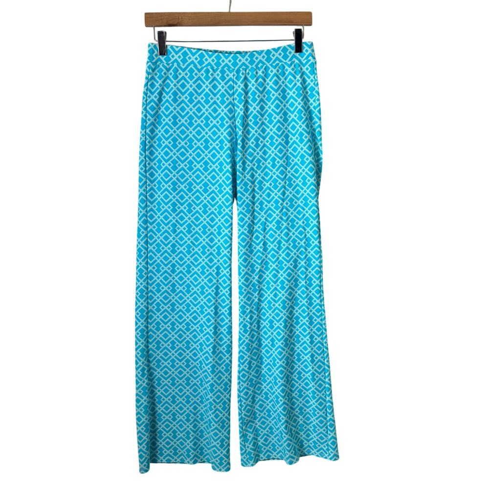 Jude Connally Trixie Wide-Leg Pants signature Cloth geometric lattice print 70s